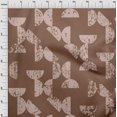 thumbnail image 4 of oneOone Cotton Silk Brown Fabric Geometric Half Circle Sewing Craft Projects Fabric Prints By Yard 42 Inch Wide, 4 of 4