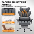 thumbnail image 4 of GloryStar 400lbs High Back Computer Chair for Adults, Wide Seat with Pocket Spring, Leather Upholstery, and Adjustable Footrest, 4 of 8