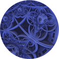 thumbnail image 1 of Ahgly Company Machine Washable Indoor Round Transitional Ocean Blue Area Rugs, 5' Round, 1 of 7