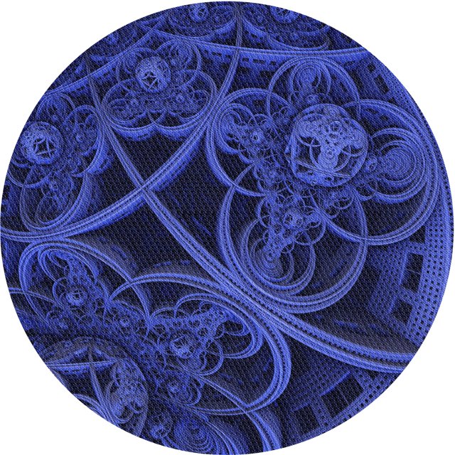 Ahgly Company Machine Washable Indoor Round Transitional Ocean Blue Area Rugs, 5' Round