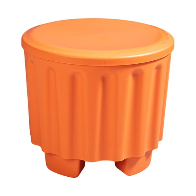 Lipstore Storage Ottoman Creative Shoe Changing Stool for Bedroom Living Room Balcony Orange