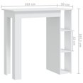thumbnail image 4 of vidaXL Bar Table with Shelf White 102x50x103.5 cm Engineered Wood, 4 of 4