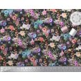 thumbnail image 2 of Soimoi Poly Georgette Fabric Leaves, & Rose Floral Decor Fabric Printed Yard 52 Inch Wide, 2 of 3