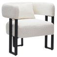 thumbnail image 1 of Contemporary Boucle Fabric Accent Chair - Ivory & Black, 1 of 7