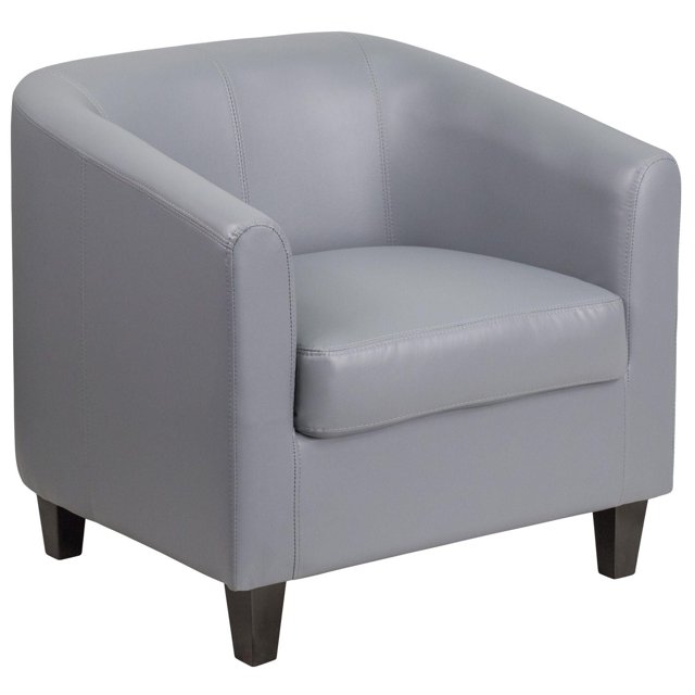Gray Leather Lounge Chair