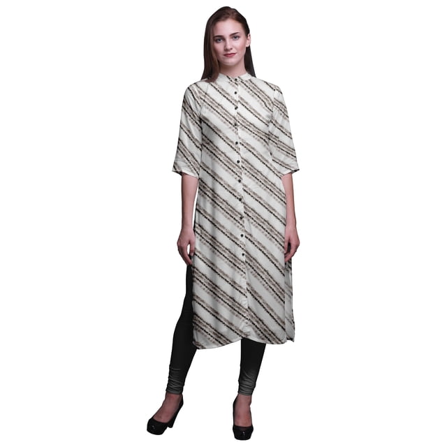 Bimba Tuniques Droites pour Femmes Kurti Longue Imprimée Robe Décontractée XXX-Large