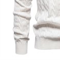 thumbnail image 3 of TIMIFIS Chandail Blanc pour Homme à Col Rond en Tricot à Manches Longues, Chandail Extensible Uni pour l'Automne et l'Hiver, Hauts Décontractés Stylés, 3 of 3