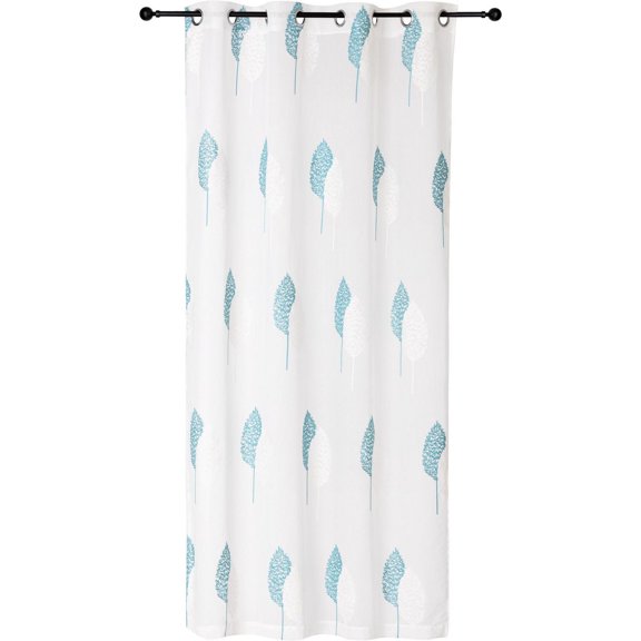 Safdie & Co. Curtain Panel Embroidered Double Leaf 84L Reef Water White