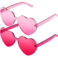 thumbnail image 1 of ORUYROP Lunettes de Soleil en Forme de Cœur Sans Monture Transparentes Lunettes Cœur Colorées Cadeaux de Fête, 1 of 7
