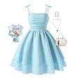 thumbnail image 2 of 2025 Été s Couleur Unie P Robes de Printemps Robe avec Nœud Papillon Robe Florale pour s Douce Sans Manches pour Enfants, 2 of 3