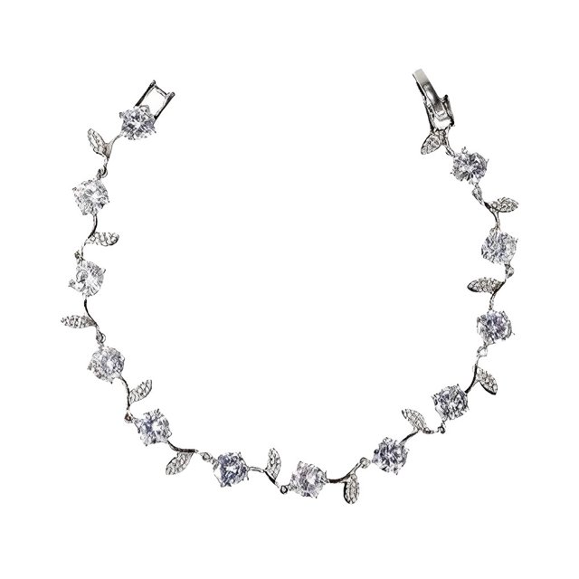 ruzhgo Ladies Rhinestone Bracelet Anniversary Birthday Party Wedding Engagement Dating Decor Hand Chain Jewelry for Woman Type 1 Type 2