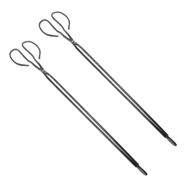 Miangastore Ensemble de 2 Pinces de Feu Extensibles Pinces de Foyer Robustes pour Adultes pour Pique-Nique en Plein Air