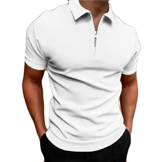 Chemises à Manches Courtes pour Hommes Décontractées Unies Col Rabattu Chandail Patchwork Fermeture Éclair Blouse à Manches Courtes Chemises pour Hommes Manches Courtes Chemises à Manches Courtes pour Hommes Chemises pour Hommes Manches Courtes