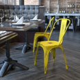 thumbnail image 2 of Bowery Hill Metal Dining Chair, Distressed Yellow (Set of 1), 2 of 8