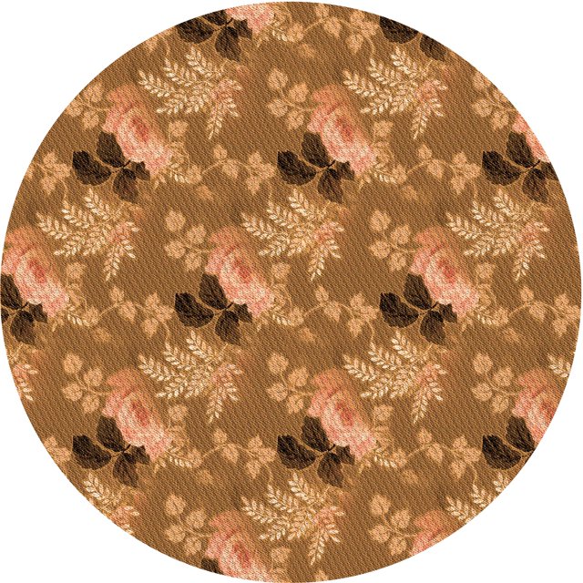 Ahgly Company Machine Washable Indoor Round Transitional Orange Area Rugs, 7' Round