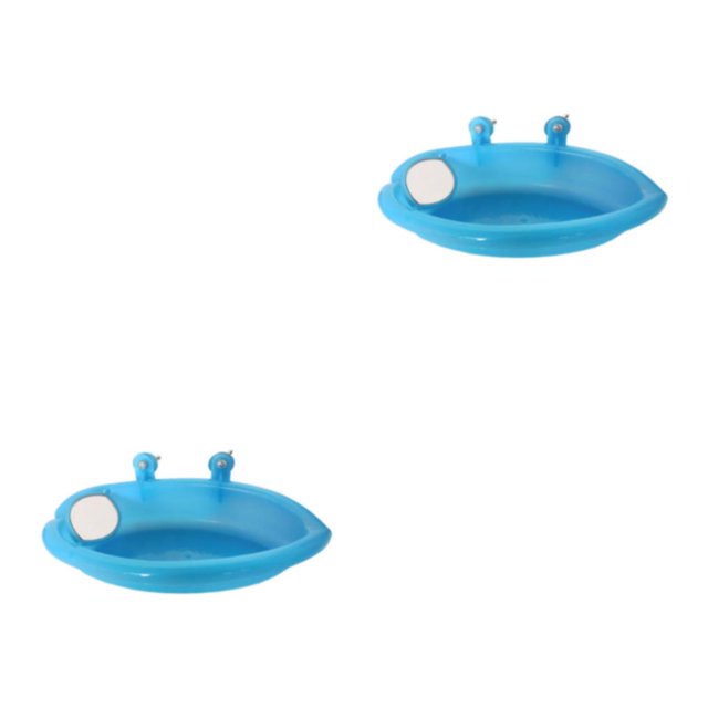 ZheElen Plastic Durable Construction And Multifunctional Bird Bathtub For Pet Bird Easy To Mirror Single sided mirror 2Set