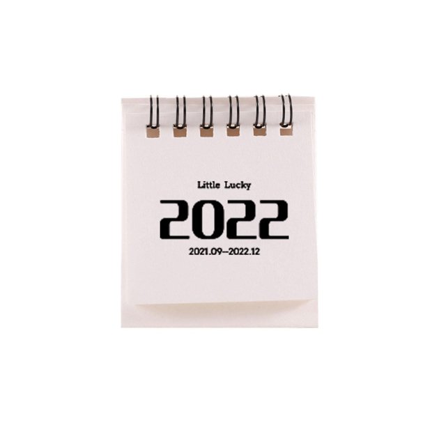 PVCS 2022 Calendrier de Bureau Étudiant Portable Bloc-Notes Ornement Décoration Blanc