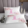 thumbnail image 3 of Erosebridal Initial L Letter Coverlet Set King, Floral Monogrammed 02, Initial A-Z Decor, 3 of 5