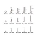 thumbnail image 2 of CTIRCHIU Kit de Vis Assorties 480 Pcs en Acier Inoxydable 304 Tailles Métriques pour Appareils Ménagers, 2 of 3