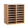 thumbnail image 1 of AdirOffice Wood Adjustable 16 Compartment Literature Organizer, Medium Oak, 1 of 5