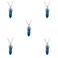 thumbnail image 1 of QualitChoice Hexagon Column Charm Exquisite Women Men Making Findings Handmade Anniversary Hanging Pendants Colorful Crystal Blue 5Set, 1 of 6