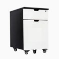 thumbnail image 1 of Desky Wooden Minimal Filing Cabinet - Black / White Laminate, 1 of 10