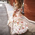 thumbnail image 3 of Robe Maxi Bohème pour Femmes Décontractée à Manches Mi-Longues Robes Boho à Imprimé Floral Robes Maxi de Vacances, 3 of 8