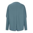 thumbnail image 3 of Besolor Womens Spring Fall Tunic Tops Ladies Crewneck Long Sleeve T-Shirt Casual Solid Color Spring Fall Going out Blouse, 3 of 5