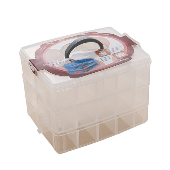 EGNMCR Closet Organizers and Storage, Storage Trunks & Bag Clear Plastic Beads Jewellery Storage Organizer Tool Box Case storage pocket