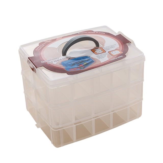 EGNMCR Closet Organizers and Storage, Storage Trunks & Bag Clear Plastic Beads Jewellery Storage Organizer Tool Box Case storage pocket