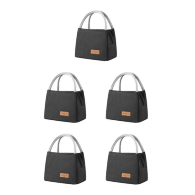 kurtrusly Polyester Versatile Insulated For Multi-Purpose Large Capacity Easy To Carry And Clean Small+Black 5Set