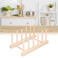 thumbnail image 4 of Bamboo Dish Plate, Dish Rack Pine Wood Environmental Friendly Lightweight Portable  For Kitchen For Dinning Room 5 Grids 23cm,5 Grids 28cm,3 Grids 18cm, 4 of 8
