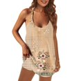 thumbnail image 2 of Femmes Été Sans Manches Mini Robe V Cou Spaghetti Sangle Robe de Soleil Athlétique Robe Courte avec Poches, 2 of 5