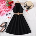 thumbnail image 3 of 2025 Robe pour Enfants Couleur Unie Jeux de Fête Famille Tour de Cou Taille Collection Robe Salopette Florale S Robe Robe Princesse Rayures Robes, 3 of 3
