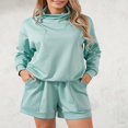 thumbnail image 4 of Survêtements 2 Pièces pour Femmes avec Sweat-Shirt et Short à Col Roulé, 4 of 9