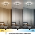 thumbnail image 3 of Artika Orbia Modern LED Flush Mount Ceiling Light Fixture, Chrome, 3 of 11