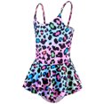 thumbnail image 3 of Girls Swimsuits One Piece Swimming Bathing Suit Sleeveless Ruffle Floral Pattern Girl Bathing Suit 4-5 Years, 3 of 4