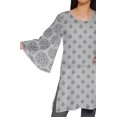 thumbnail image 4 of Moomaya Robes Tuniques Courtes Femmes Manches Kimono Kurti Imprimé Mini Tenue d'Été, 4 of 5