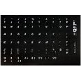 thumbnail image 2 of HQRP English Keyboard Stickers White Lettering on Black Background compatible with All PC / Laptops / Desktops, 2 of 5