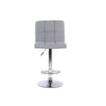 thumbnail image 3 of Heavenly Collections Adjustable Fabric Swivel Bar Stool, Set of 2, Gray, Modern Style, 3 of 8