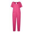 thumbnail image 4 of Birdeem Combinaisons pour Femmes Mode Femmes Combinaison Décontractée à Manches Courtes Combinaison Unie Combinaisons Pantalon à Jambe Grand avec Poche, 4 of 12