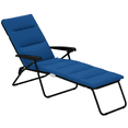 thumbnail image 1 of Outsunny Folding Lounge Chair w/ Cushion, Adjustable Back, Blue, 1 of 10