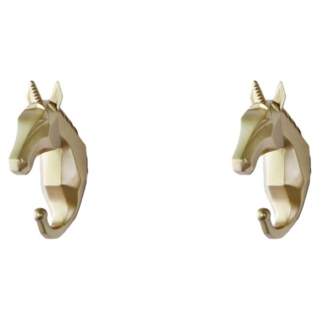 Wweixi Coat Hooks Easy To Install And Wide Application For Added In Daily Life golden(horse) 2Set