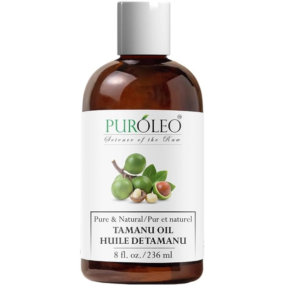 PUROLEO Tamanu Oil 8 Fl Oz/236 ML (Packed In Canada) 100% Pure Certified | Natural Cold Pressed Unrefined Oil for Hair & Face Premium packaging with Eye Dropper tamanu oil for face skin virgin