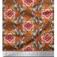 thumbnail image 1 of Soimoi Poly Georgette Fabric Floral,Hummingbird & Squirrel Animal Print Fabric by The Yard 52 Inch Wide, 1 of 3