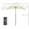 thumbnail image 3 of Outsunny Parasol Inclinable pour Patio, Parasol de Jardin de Marché avec Manivelle Blanc Crème, 3 of 10