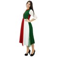 thumbnail image 2 of Bimba Womens Classic Mandarin Collar Shift TriColor Midi Summer Chic Dresses, 2 of 7