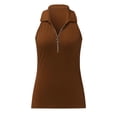 thumbnail image 5 of Timegard Womens Tank Top Ribbed Lapel V Neck Zipper Slim Comfy Sleeveless Going out Tee Summer Fashion, 5 of 5