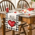 thumbnail image 5 of TIELUTT Valentine's Day Table Flag Heart Pattern Holiday Decoration Heat Insulation Linen Tablecloth Bulk Table Runners Narrow Table Table Light 6 Ft Table Runners Thanksgiving Runners for Tables, 5 of 5