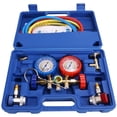 thumbnail image 2 of AC Gauges R134a R12 R22 R502 3 Way Automotive AC Gauge Antishock Gauges Hoses Couplers Adapter Puncturing Tap Freon Kit, 2 of 9